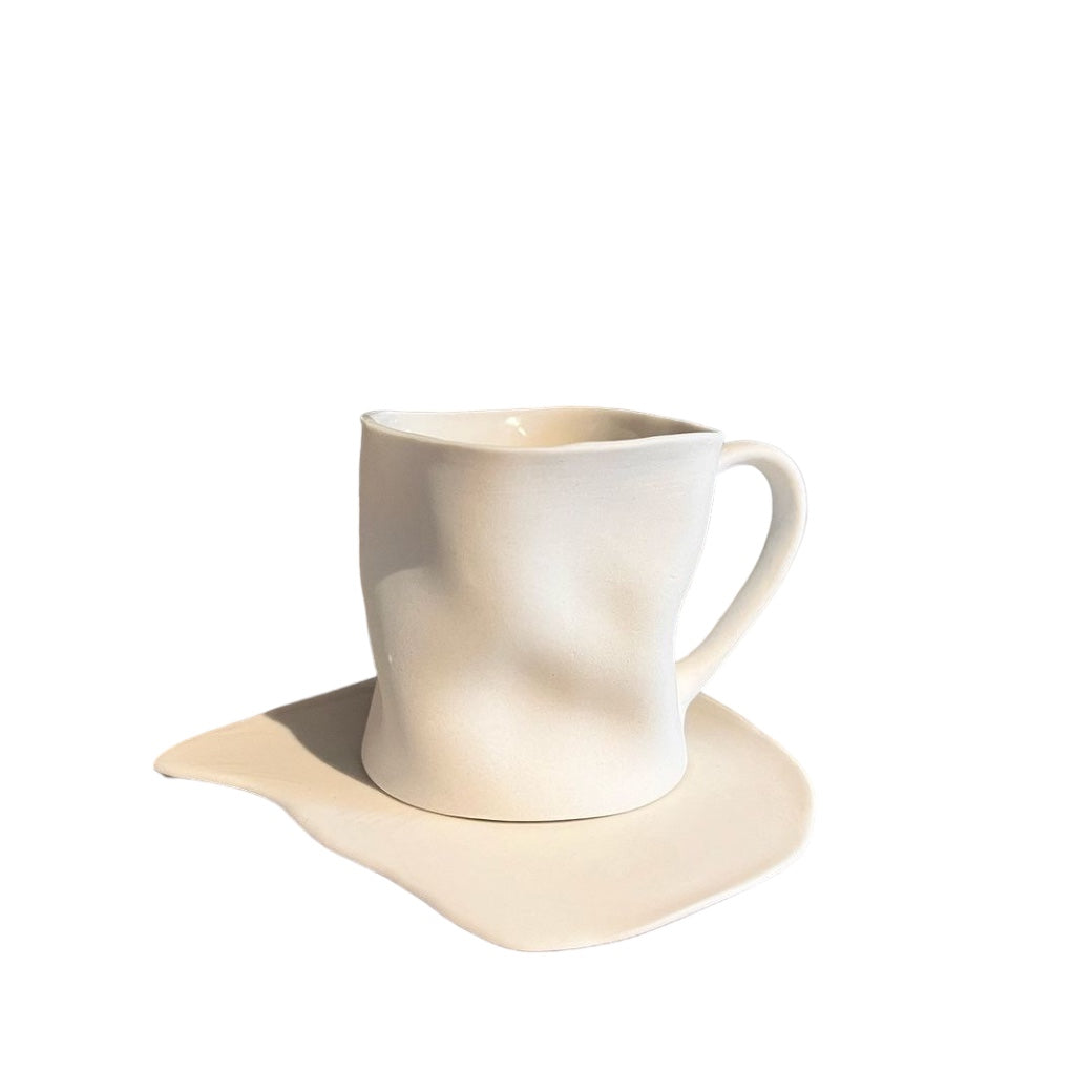 Tasse Savour mit Untersetzer | weiß