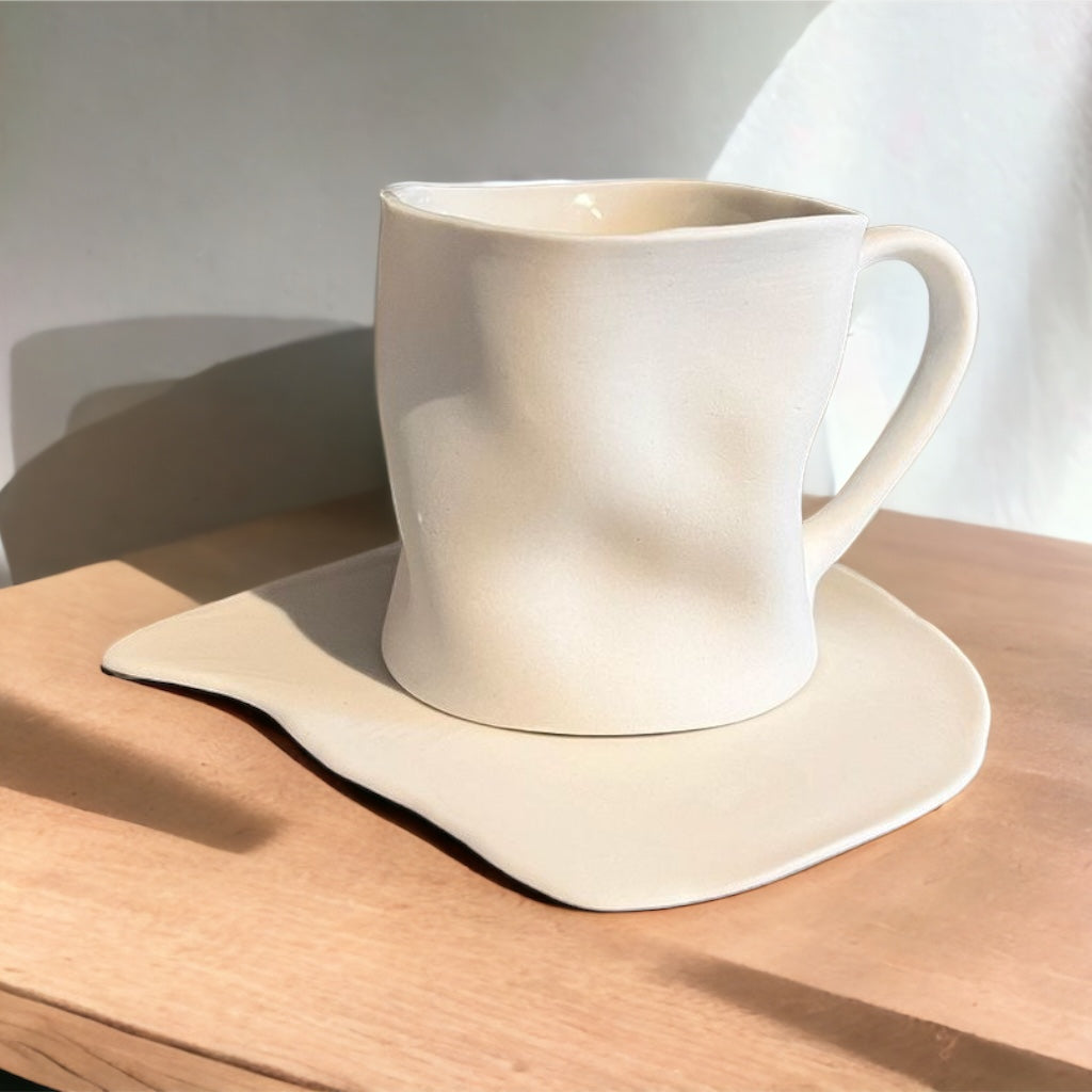 Tasse Savour mit Untersetzer | weiß